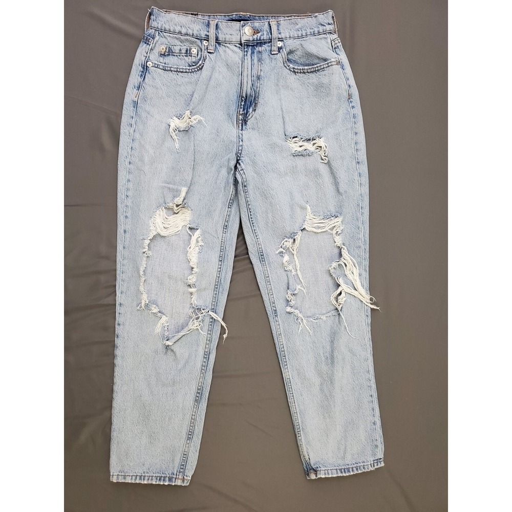 Aeropostale Slim & Thick Curvy Mom Jean Light Wash Ripped Distressed‎ Size 6